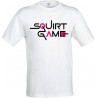Printolo T-shirt SQUIRT GAME umoristica in cotone 100% bianco con s...