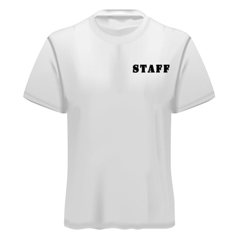 Printolo T-shirt STAFF personalizzabile in cotone bianco 100% con s...