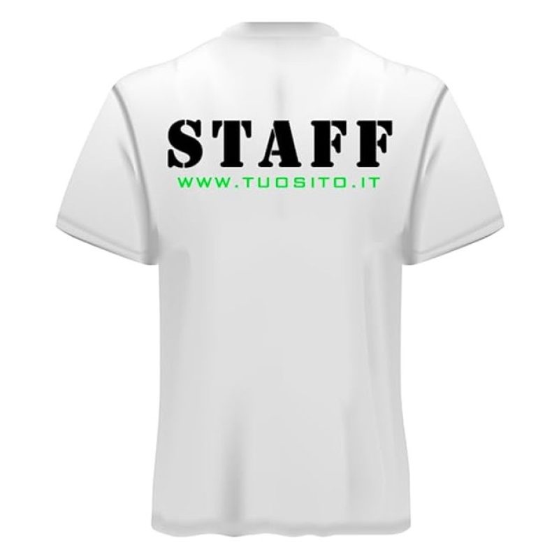 Printolo T-shirt STAFF personalizzabile in cotone bianco 100% con s...