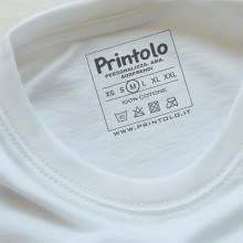 T-shirt STAFF personalizzabile in cotone bianco 100% con stampa DTF fronte e retro,unisex, Made in Italy
