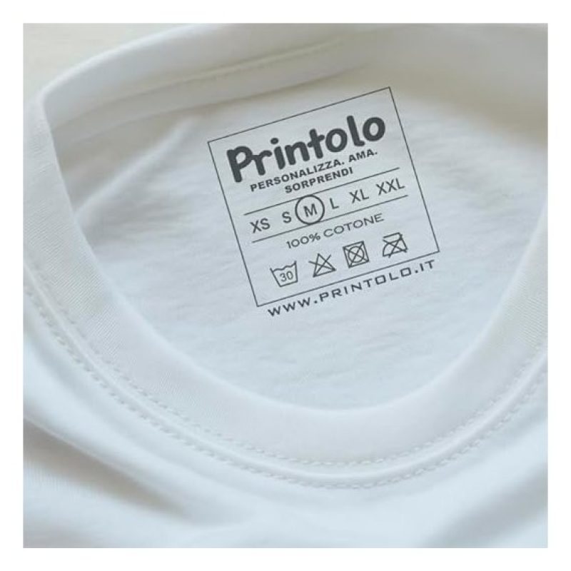 Printolo T-shirt STAFF personalizzabile in cotone bianco 100% con s...