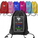 Zainetto sacca personalizzabile 33x42 cm in poliestere resistente e impermeabile, leggero, colorato e multiuso