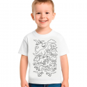 T-shirt da colorare Dinosauri Fantastici per bambini con 12 pennarelli lavabili, 100% cotone, regalo creativo