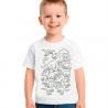Printolo T-shirt da colorare Dinosauri Fantastici per bambini con 1...