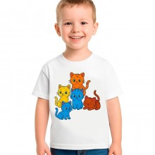 T-shirt da colorare Gattini Felici per bambini con 12 pennarelli lavabili, 100% cotone, regalo creativo e educativo