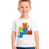Printolo T-shirt da colorare Gattini Felici per bambini con 12 penn...