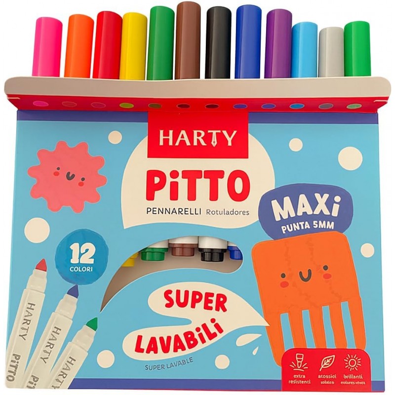 Printolo T-shirt da colorare Gattini Felici per bambini con 12 penn...