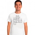 T-shirt da colorare Gattini Felici per bambini con 12 pennarelli lavabili, 100% cotone, regalo creativo e educativo