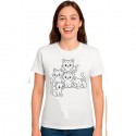 T-shirt da colorare Gattini Felici per bambini con 12 pennarelli lavabili, 100% cotone, regalo creativo e educativo
