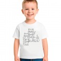 T-shirt da colorare Gattini Felici per bambini con 12 pennarelli lavabili, 100% cotone, regalo creativo e educativo