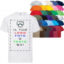 T-shirt uomo personalizzata maglia in cotone organico 100%, stampa foto/loghi/scritte, regalo unico Made in Italy