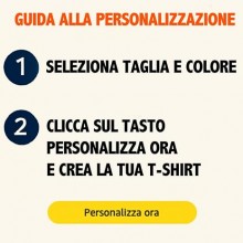 T-shirt uomo personalizzata maglia in cotone organico 100%, stampa foto/loghi/scritte, regalo unico Made in Italy
