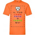 T-shirt uomo personalizzata maglia in cotone organico 100%, stampa foto/loghi/scritte, regalo unico Made in Italy