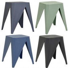 Sgabello moderno di design da interno casa cucina giardino sedia in resina impilabile