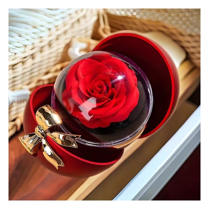 Generico Rosa Rossa Eterna Stabilizzata cofanetto, Idea Regalo Donn...
