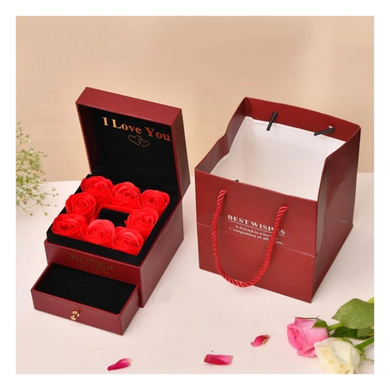 Generico Rosa Rossa Eterna Stabilizzata cofanetto, Idea Regalo Donn...