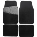 Set 4 Tappetini auto moquette battitacco universali tappeti antiscivolo neri