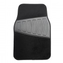 Set 4 Tappetini auto moquette battitacco universali tappeti antiscivolo neri