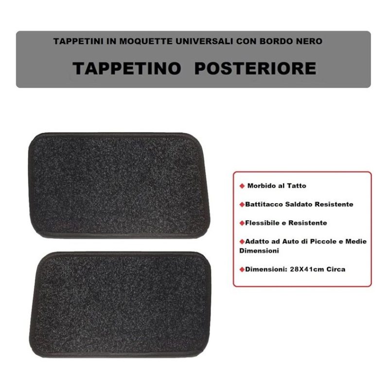 Tidierre srl Set 4 Tappetini auto moquette battitacco universali ta...