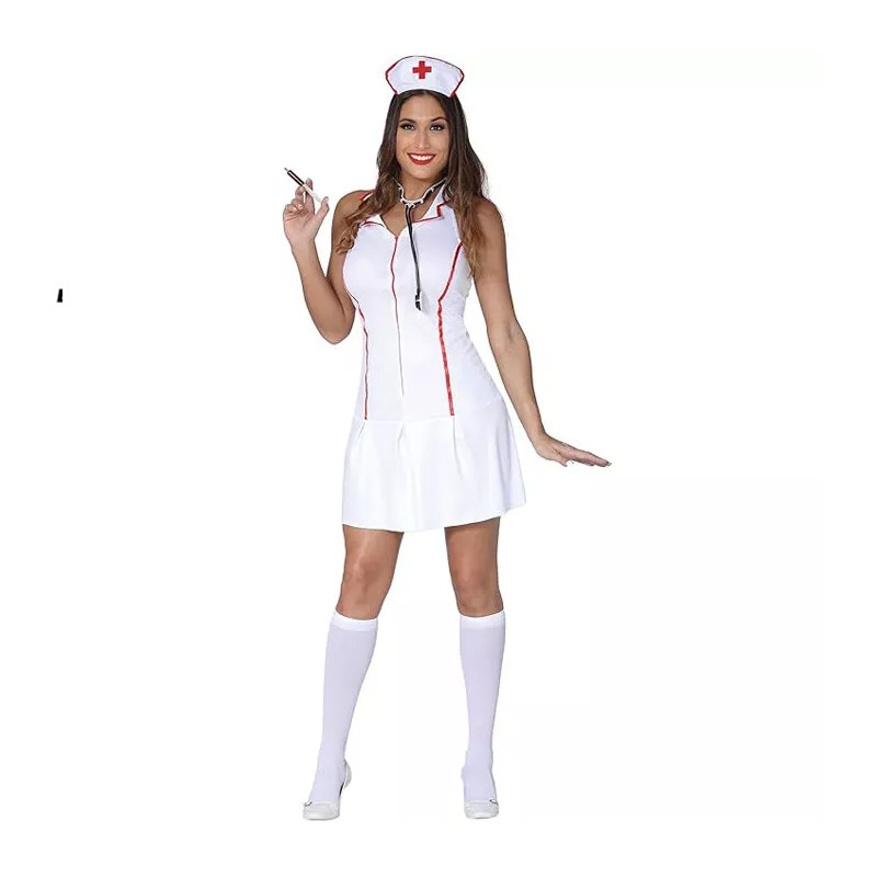 Costume infermiera sexy Carnevale Halloween abito vestito per adulti Donna tg S