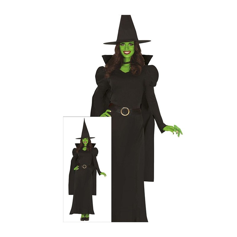 Costume Carnevale Strega verde cattiva Elphaba Wicked Donna Halloween