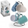Gicos Set 4 tazze mug + stand verticale tazza The Te tisana cappucc...