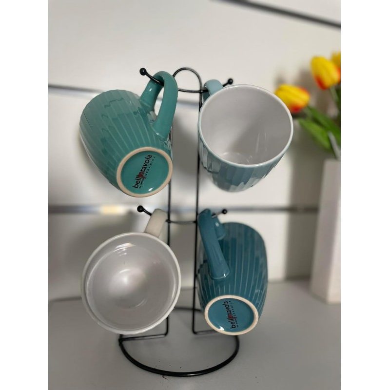 Gicos Set 4 tazze mug + stand verticale tazza The Te tisana cappucc...