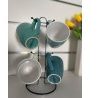 Gicos Set 4 tazze mug + stand verticale tazza The Te tisana cappucc...