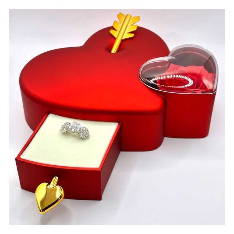Generico Box Rosa rossa Eterna cofanetto Porta Gioielli Idea Regalo...