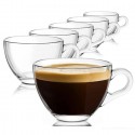 Set di 6 tazzine da caffè senza piattino da 90 ml in vetro trasparente espresso