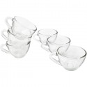 Set di 6 tazzine da caffè senza piattino da 90 ml in vetro trasparente espresso