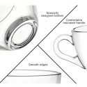 Set di 6 tazzine da caffè senza piattino da 90 ml in vetro trasparente espresso