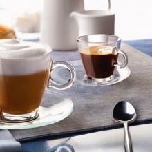 Set di 6 tazzine da caffè senza piattino da 90 ml in vetro trasparente espresso