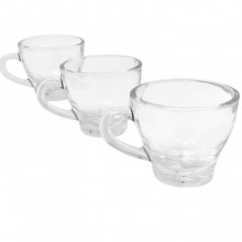 Set di 6 tazzine da caffè senza piattino da 90 ml in vetro trasparente espresso