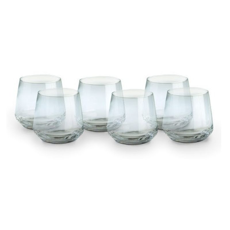 Generico Set 6 bicchieri acqua vino in vetro 300 ml moderno succo w...