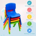 Sedia Colorata per Bambini 60kg in Plastica Modello Impilabile 48x36x33cm