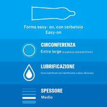 Preservativi Durex XL Profilattici Extra Large (57mm) 36 profilattici Comfort