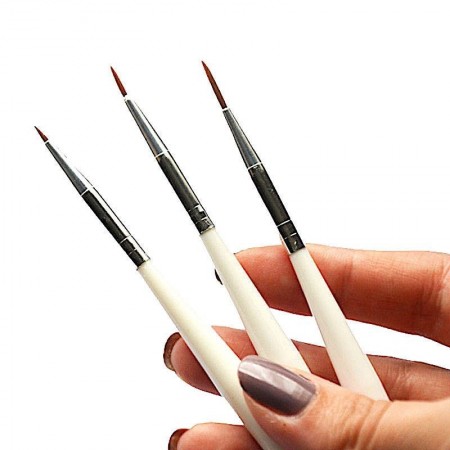 Kit 7 pennelli nail art manicure pedicure ricostruzione unghie disegno gel