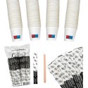 Kit accessori caffè bicchierini in carta 75ml + palettine monouso 1000 pz