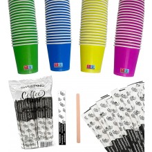 Kit accessori caffè bicchierini in carta 75 ml + palettine monouso 1000pz