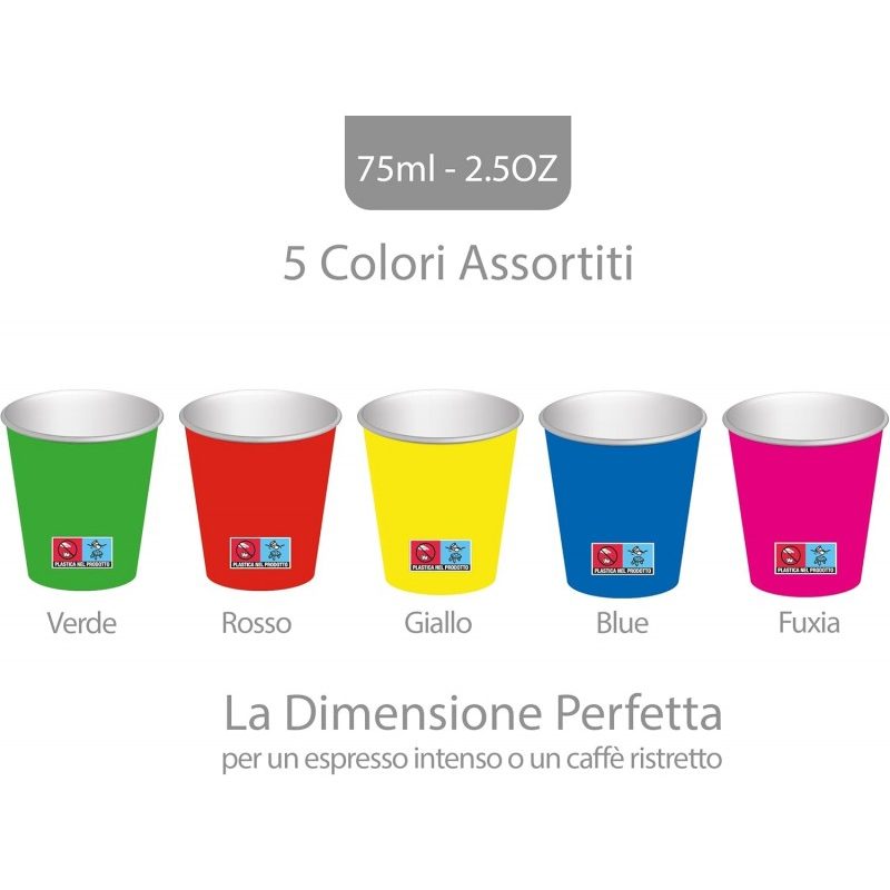 Sweeping Party Kit accessori caffè bicchierini in carta 75 ml + pal...