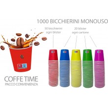 Kit accessori caffè bicchierini in carta 75 ml + palettine monouso 1000pz