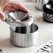 Posacenere/Portacenere in acciaio 6/12pz rotondo bar pub ristorante esterno da 10cm