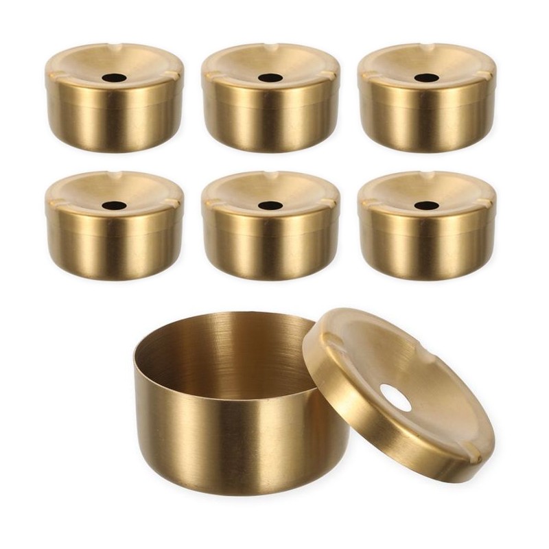 Posacenere/Portacenere in acciaio oro 6/12pz rotondo bar pub ristorante esterno 8cm