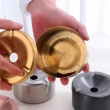 Posacenere/Portacenere in acciaio oro 6/12pz rotondo bar pub ristorante esterno 8cm