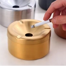 Posacenere/Portacenere in acciaio oro 6/12pz rotondo bar pub ristorante esterno 8cm