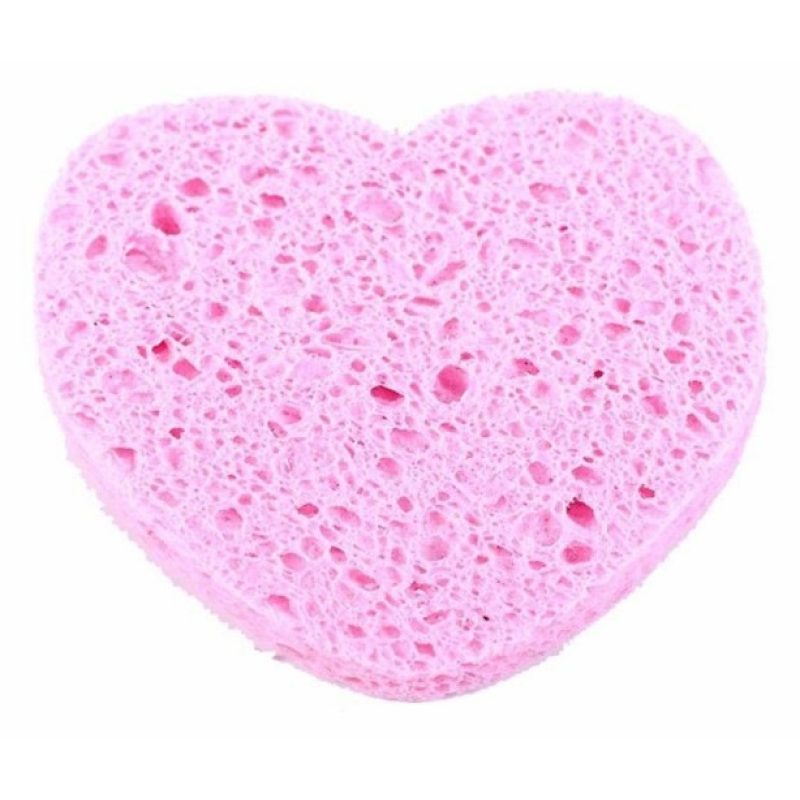 4x spugnette forma di cuore struccanti rimuovi trucco lavare viso donna sapone