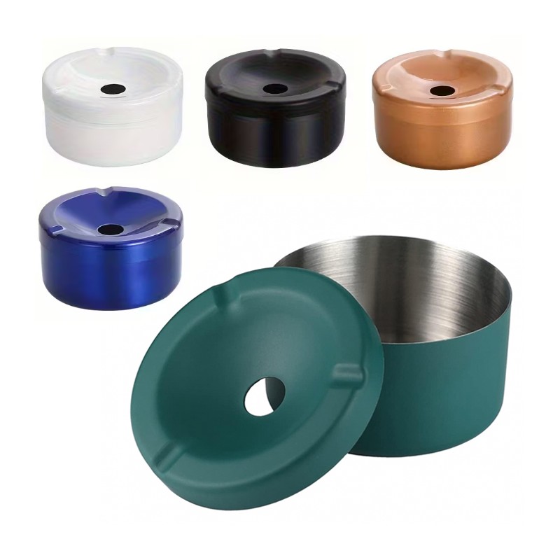 Posacenere/Portacenere in acciaio 6/12pz rotondo bar pub ristorante esterno 10cm