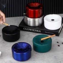 Posacenere/Portacenere in acciaio 6/12pz rotondo bar pub ristorante esterno 10cm