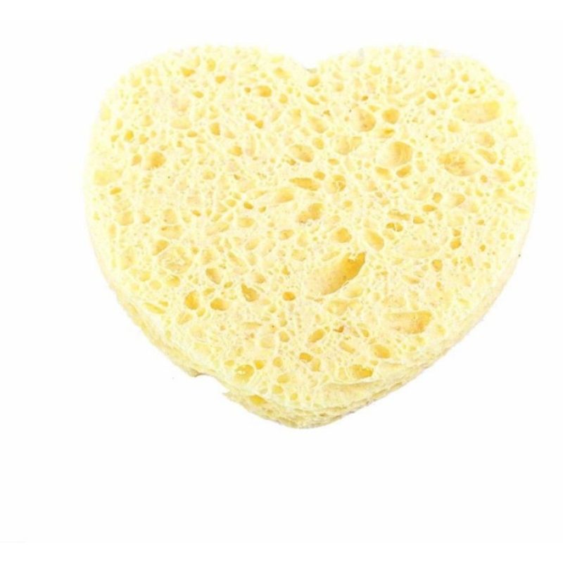 4x spugnette forma di cuore struccanti rimuovi trucco lavare viso donna sapone